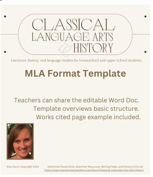 Preview of MLA Essay Template (with helps!)
