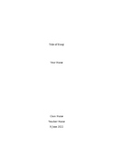 MLA Five-Page Essay Outline