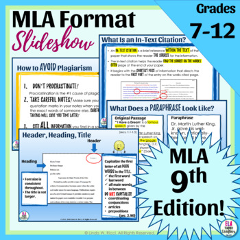 Preview of MLA Format 9th Edition Slideshow | PowerPoint™