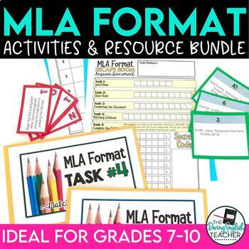 Preview of MLA Format Bundle: PowerPoint, Escape Room, Mini Flip Book, Source Cards