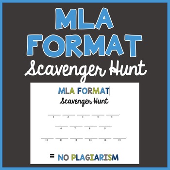 Preview of MLA Format: Essay Scavenger Hunt