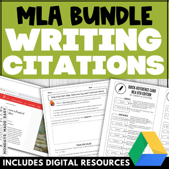 Preview of MLA Format - How to Write MLA Citations Bundle - Citing Sources Worksheets MLA 9