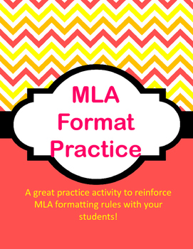 Preview of MLA Format Practice Activity