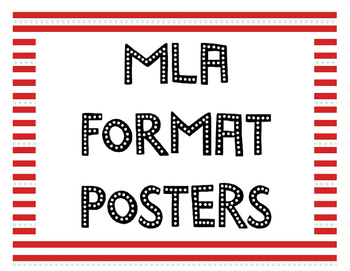 Preview of MLA Format Printable Poster or Handout