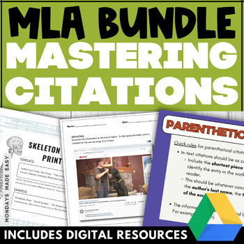 Preview of MLA Format - Reading & Writing MLA Citations - Worksheets, Activities, Examples