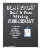 MLA Format Research Peer and Self Editing Checklist