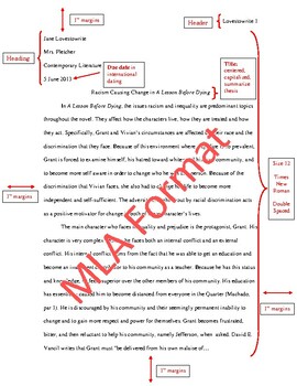 Preview of MLA Format Sample for 1st Page (editable resource)