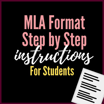 Preview of MLA Format Set Up Step by Step Instructions for Students - Google Docs