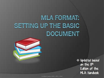 Preview of MLA Format Lesson #1:  Setting Up a Basic Document
