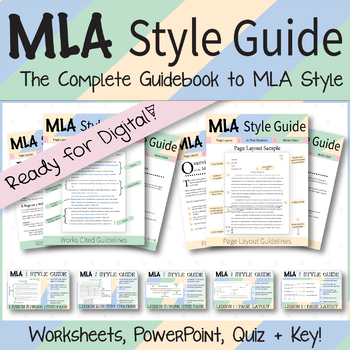 Preview of MLA Format Style Guide | Instructional Packet, Worksheets, PPTX Presentation