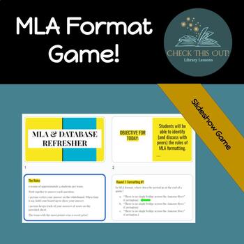 Preview of MLA Format Trivia Game