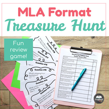 Preview of MLA Format and Style Treasure Hunt: Question Trail Activity - Practice, Examples