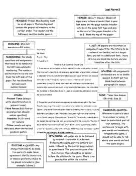 MLA Format with Examples by Wheel Reinvented | Teachers Pay Teachers