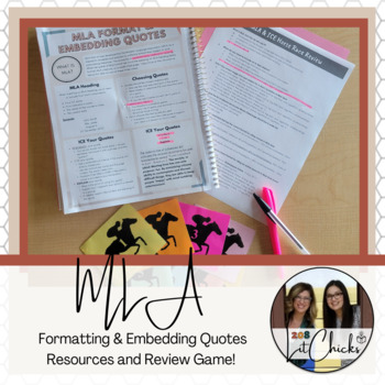 Preview of MLA Formatting & ICE (Introduce, Cite, Explain) Mini Lesson and Review Game