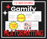 MLA Formatting Lesson Plus Teach MLA Style as a Game!