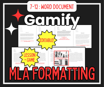 Preview of MLA Formatting Lesson Plus Teach MLA Style as a Game!
