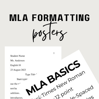 Preview of MLA Formatting Posters