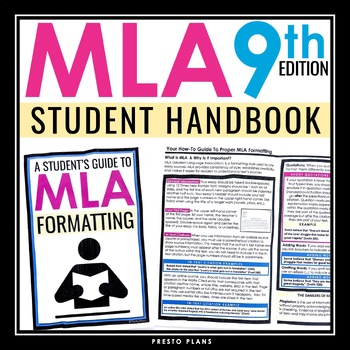 Preview of MLA Formatting 9th Ed. - Student Reference Handbook for Essay Writing