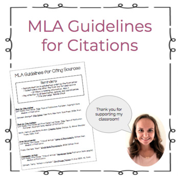 Preview of MLA Guidelines for Citing Sources