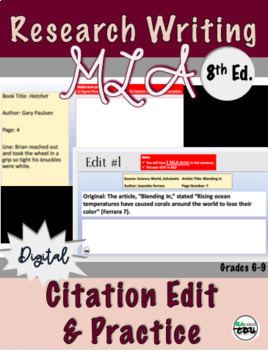 Preview of MLA: In-Text Citation Edit & Practice