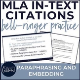 MLA In-Text Citation Practice Bell-Ringers - Paraphrasing 