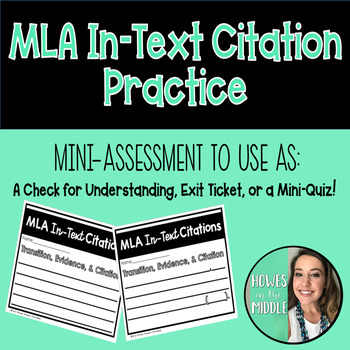 Preview of MLA In-Text Citation Practice - Editable - Differentiated - Exit Slip - Mini