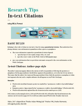Preview of MLA In-Text Citation Tip Guide (MLA 8th edition)