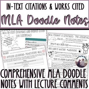 Preview of MLA Introduction Lesson In Text Works Cited Doodle Notes Activity Writing Unit