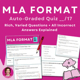 MLA Quiz | Formatting, Quoting, & Citing | Google Form Aut