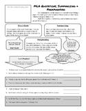 MLA Quotations & Paraphrasing Worksheet