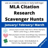 MLA Research Citations Scavenger Hunts for January, Februa