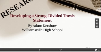 Preview of MLA Research--Creating a Specific, Divided Thesis