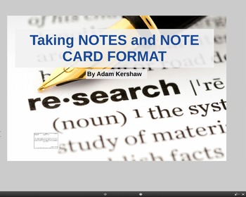 Preview of MLA Research Paper--Fitting Research to a Thesis and Writing Note Cards (PREZI)