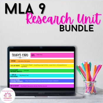 Preview of MLA Research Resources for High School, Digital Lesson Bundle