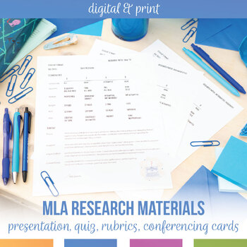 Preview of MLA Research Rubrics & Conferencing Cards for Writing Process