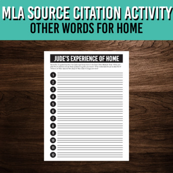 Preview of MLA Source Citation Challenge | Other Words for Home Writing Activity