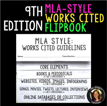 Preview of MLA Style 9th Edition Works Cited Flipbook