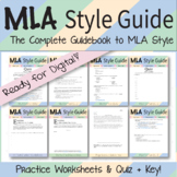 MLA Style Guide - Practice Worksheets + Quiz - Ready for Digital!