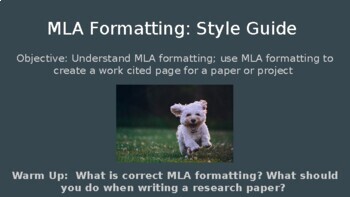 Preview of MLA Style Notes and Quiz