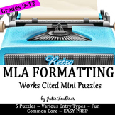 MLA Works Cited Mini Puzzles, Free Activity for Stations, 