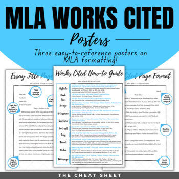 Preview of MLA Works Cited Poster (9th Edition)
