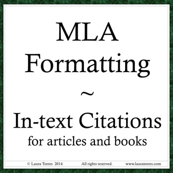 Preview of MLA format - In-text Citations Power Point
