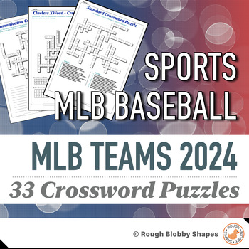 Preview of MLB Baseball - Teams 2024 - Crossword Puzzles