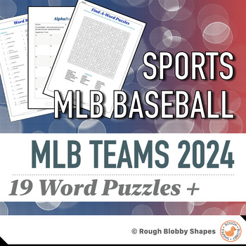 Preview of MLB Baseball - Teams 2024 - Word Puzzles & Literacy