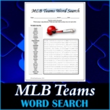 MLB Baseball Teams Word Search Puzzle Puzzle