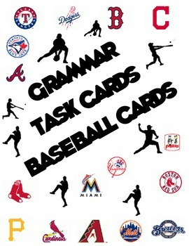 Preview of MLB English Grammar Task/Baseball Cards