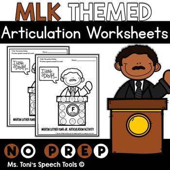 Preview of Martin Luther King Jr. Articulation Worksheets | Speech Therapy Activities