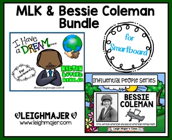 Preview of Martin Luther King Jr & Bessie Coleman BUNDLE for Smartboard