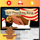 MLK Biography w/reading passage, Google Slides in English,
