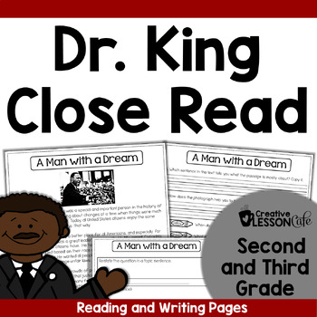 Preview of MLK Close Reading for Black History Month | Dr. King Activities for Second Grade